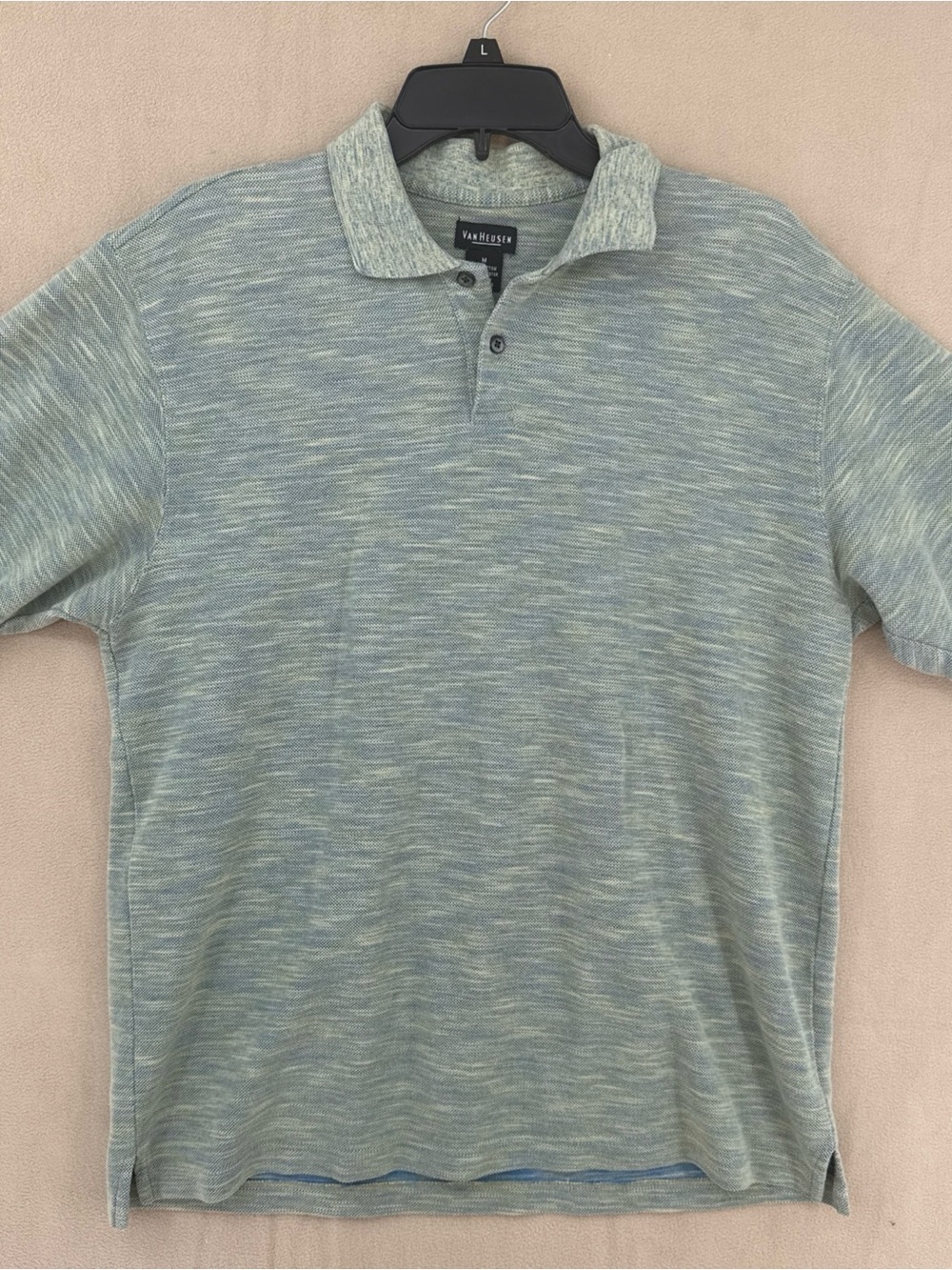 Van Heusen Men's Heathered Light Green Polo Shirt